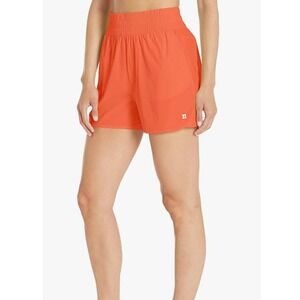 Sweaty Betty Swift Shell Running Shorts Orange Smocked Waist Womens Size 4 NEW